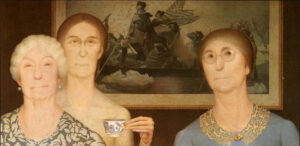 Grant Wood, Daughters of the American Revolution, 1932 Oil on masonite, 20 x 40 in Cincinnati Art Museum