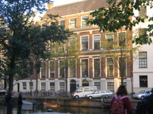 Jacob van Campen, Coymanshuis is a canal house on the Keizersgracht 177, Amsterdam. The double wide house was designed and built in 1625