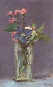Édouard Manet, Flowers in a Crystal Vase, c 1882 Oil on canvas, 21.6 x 13.3 in Musée d'Orsay, Paris