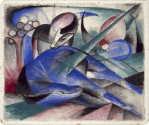 Franz Marc, Dreaming Horses, 1913 Watercolor, gouache, ink, and graphite on paper, 15.5 x 18.4 in Solomon R. Guggenheim Museum, New York