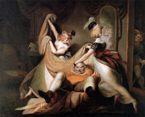 Henry Fuseli, Falstaff in the Laundry Basket, 1792 Oil on canvas, 53.9 x 66.9 in Kunsthaus Zürich