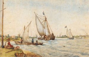 Hendrick Avercamp, River Landscape, first half of 17th century Pen and watercolor on paper, 7.24 x 11.18 in Royal Museums of Fine Arts of Belgium, Brussels