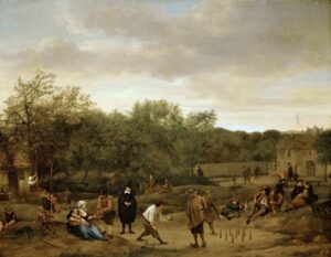 Jan Steen, The Bowling Game, c 1655 Oil on oak wood, 26.7 x 34.2 in Kunsthistorisches Museum, Vienna