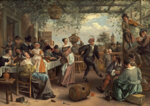 Jan Steen, "The Way You Hear It, Is the Way You Sing It," c 1665 Oil on canvas, 52.7 x 64.1 in Mauritshuis, The Hague