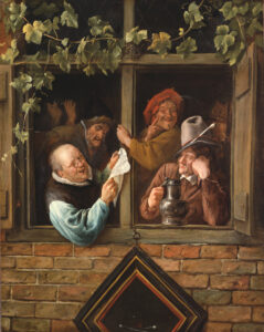 Jan Steen, Rhetoricians at a Window, between 1663 and 1665 Oil on canvas, 29.9 x 23 in Philadelphia Art Museum