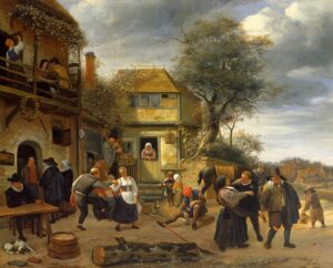 Jan Steen, Peasants before an Inn, 1650s Oil on panel, 19.75 x 24.25 in Toledo Museum of Art