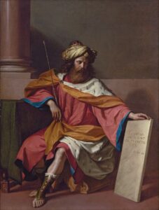 Guercino,King David, 1651 Oil on canvas, 87.9 x 67 in National Gallery, London