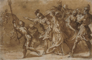 Alessandro Turchi, Abduction of Helen Drawing Musée d'Art classique de Mougins, France