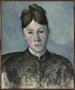 Paul Cézanne, Portrait of Madame Cézanne, between 1885 and 1886 Oil on canvas, 18.1 x 14.9 in Musée d'Orsay, Paris