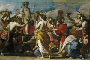 Massimo Stanzione, Sacrifice to Bacchus, 1634 Oil on canvas, 93.3 x 140.9 in Prado, Madrid