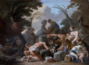 Sébastien Bourdon, Laban Searching the Belongings of Jacob Oil on canvas, 19.3 x 26.2 in Museum of Fine Arts, Houston