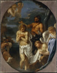 Sébastien Bourdon, The Baptism of Christ, c 1650 Oil on canvas, 59.1 x 45.5 in Metropolitan Museum of Art, New York