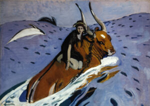 Valentin Serov, Rape of Europa, 1910 Oil on canvas, 27.9 x 38.8 in Tretyakov Gallery, Moscow