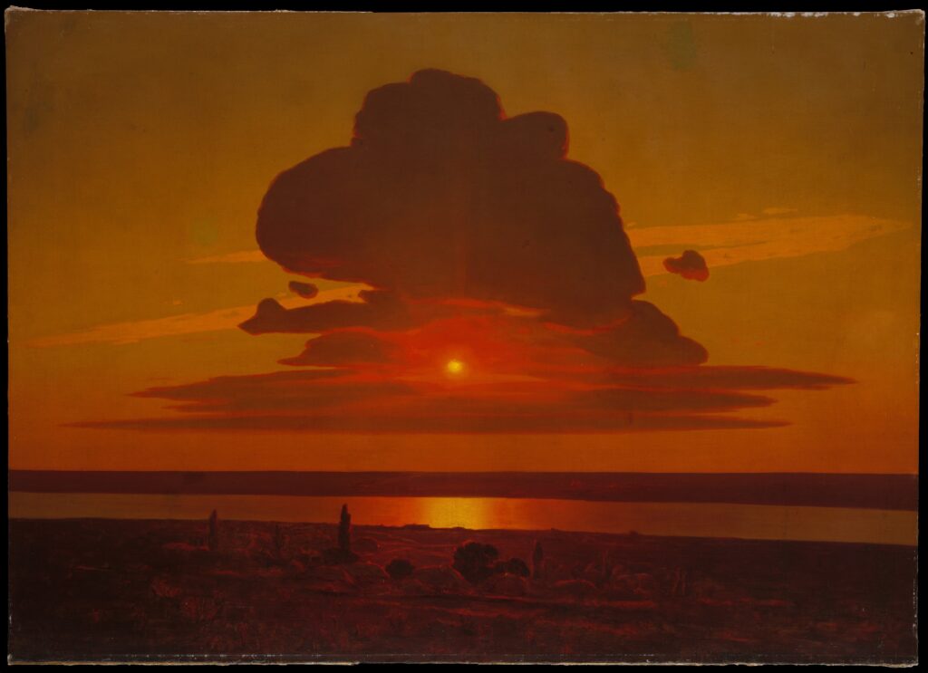 Arkhip Kuindzhi, Red Sunset on the Dnieper, 1905 Oil on canvas, 52.9 x 74 in Metropolitan Museum of Art, New York