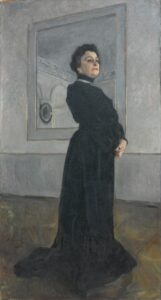 Valentin Serov, Portrait of Maria Yermolova, 1905 Oil on canvas, 88.1 x 47.2 in Tretyakov Gallery, Moscow