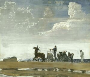 Valentin Serov, Odysseus and Nausicaa, 1910 Gouache on cardboard, 32.8 × 39.9 in Tretyakov Gallery, Moscow