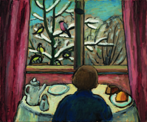 Gabriele Münter, Breakfast of the Birds, 1934 Oil on board, 18 × 21 3/4 in National Museum of Women in the Arts, Washington DC
