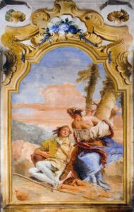 Giovanni Battista Tiepolo, Angelica Carving Medoro's Name on a Tree, 1757 Fresco Villa Valmarana ai Nani, Vicenza