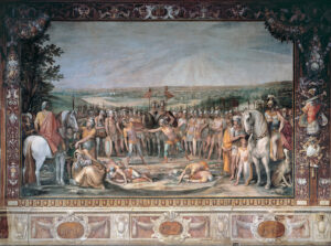 Cavaliere d'Arpino, Combat of the Horatii and the Curiatii, 1612 - 1613) Fresco Capitoline Museums, Rome