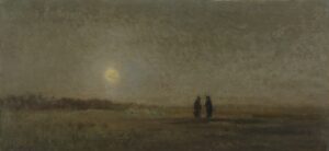 Charles-François Daubigny, Moonlight, Champigny, 1867 Oil on panel, 8.6 x 17.7 in Private collection
