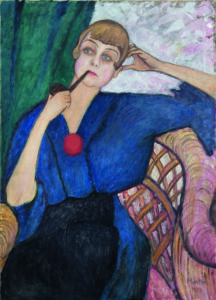Gabriele Münter, Portrait of Anna Roslund, 1917 Oil on canvas, 37 3/16 × 26 15/16 in Leicester Museums, UK