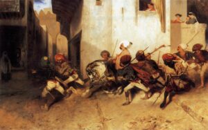 Alexandre-Gabriel Decamps, The Turkish Patrol, 1831 Oil on canvas, 45.2 x 70.4 in Wallace Collection, London