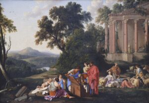 Laurent de La Hyre, Laban Searching Jacob's Baggage for the Stolen Idols, 1647 Oil on canvas, 37.4 x 52.3 in Louvre Museum, Paris