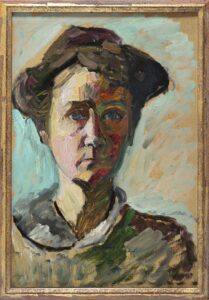 Gabriele Münter, Self-portrait, c 1909-1910 Oil on Cardboard, 19.3 x 13.2 in
