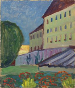 Gabriele Münter, School House, Murnau, 1908 Oil on Cardboard, 16 x 12.9 in Thyssen-Bornemisza Museum, Madrid