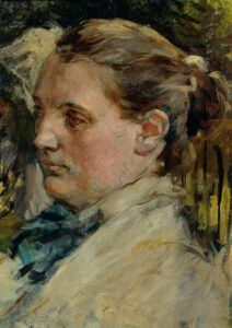 Max Klinger, Study of a Female Head Painting, 11 x 8 in Belvedere, Vienna