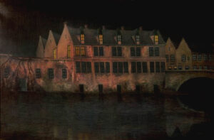 William Degouve de Nuncques, Night in Bruges, 1897 Oil on canvas, 23.5 x 35.5 in Private collection