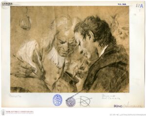 Giovanni Battista Piazzetta, Heads of Three Men, 18th century Black chalk with white raised on grey paper, 15.5 x 21.9 in Bergamo, Accademia Carrara