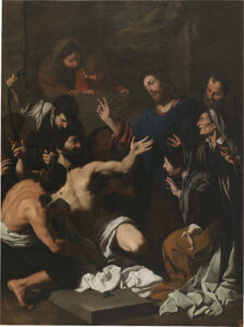 Pietro Novelli, Resurrection of Lazarus, c 1635 - c 1640 Oil on canvas, 94 x 70 in Prado, Madrid