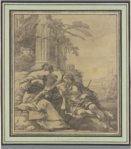 Laurent de La Hyre, Rest on the Flight into Egypt, between c 1636 and c 1640 Chalk on paper, 12.3 x 10.8 in Städel Museum, Frankfurt