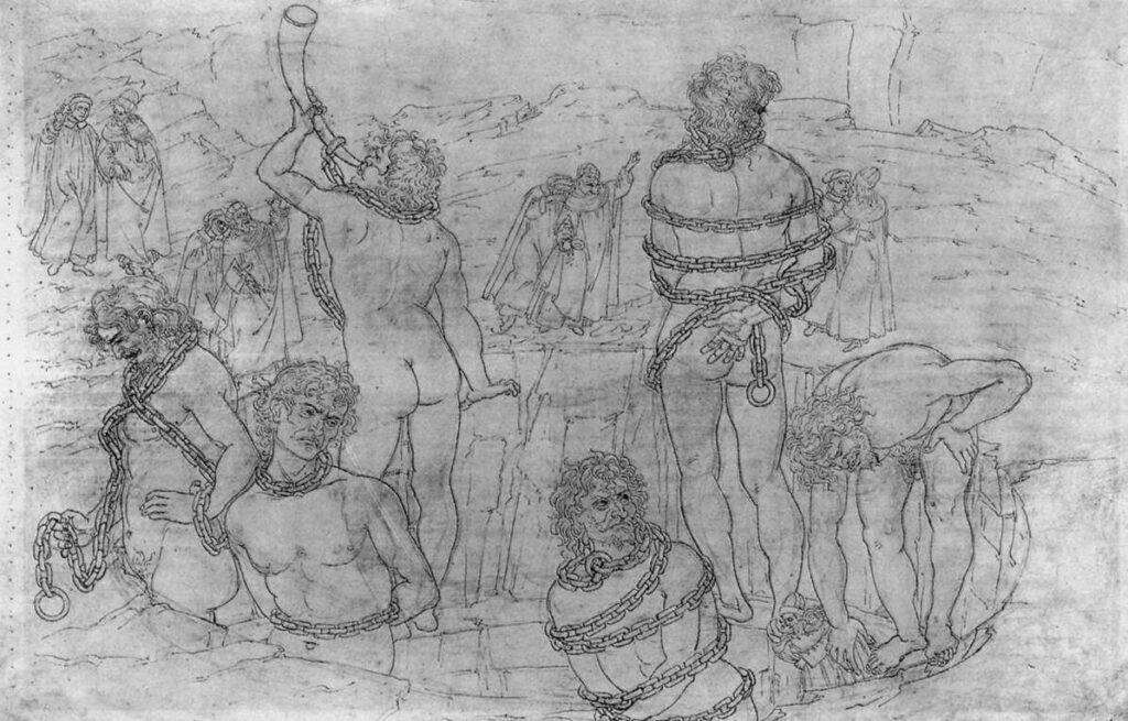 Sandro Botticelli, Inferno: The Adoration of the ShepherdsI 1480s Silverpoint on parchment, completed in pen and ink, 12.59 x 18.50 in Kupferstichkabinett Berlin