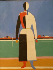 Kazimir Severinovich Malevich, Woman with a Rake, 1928 Oil on canvas, 39.4 x 29.5 in Tretyakov Gallery, Moscow