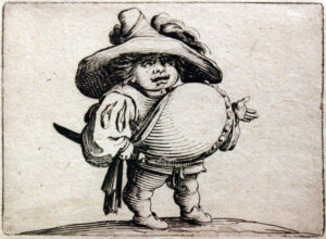 Jacques Callot, Hunchbacked Figures: Dwarf With the Big Belly, 1616 Etching Städel Museum, Frankfurt