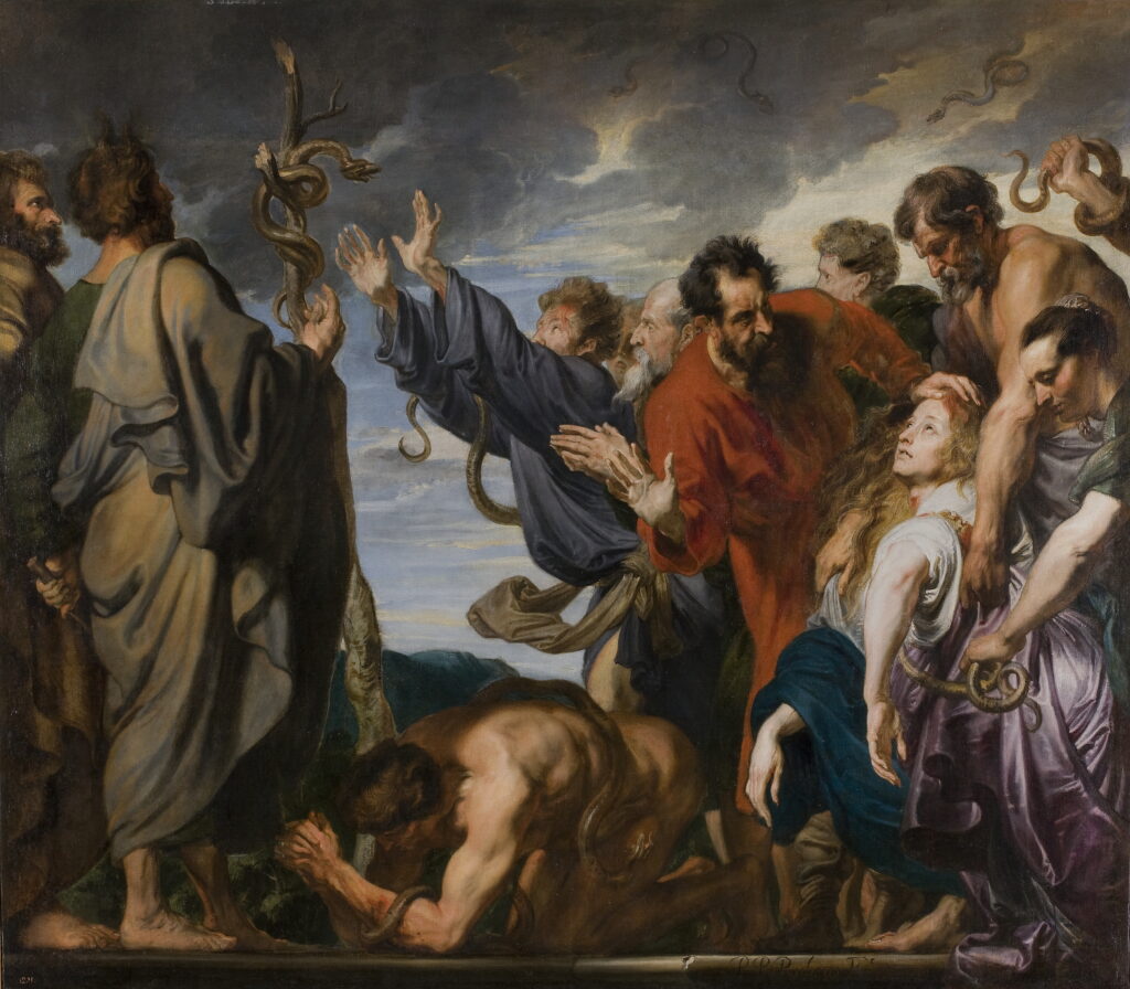 Sir Anthony van Dyck, The Brazen Serpent, 1618 - 1620 Oil on canvas, 80.7 x 92.5 in) Prado, Madrid