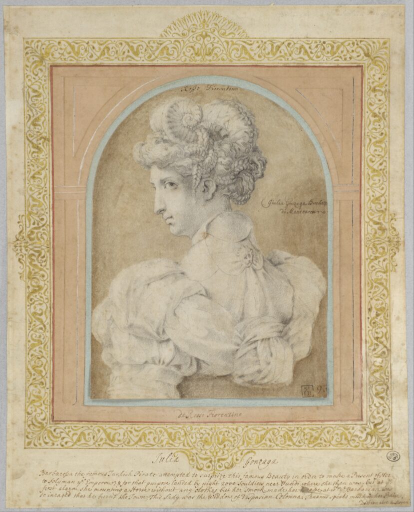 Rosso Fiorentino, Bust of a Woman with an Elaborate Coiffure, c 1530 Black chalk; some contours reinforced in pen and brown ink, 9 5/16 x 6 15/16 in Metropolitan Museum of Art, New York