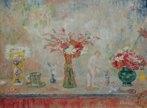 James Ensor, Fantastic Still Life, 1936 Oil on panel, 6.2 x 8.4 in Belvedere Museum, Vienna