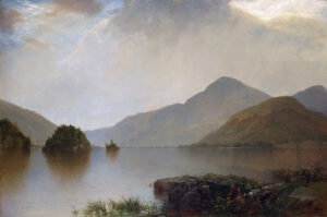John Frederick Kensett, Lake George, c 1870 Oil on academy board, 14 1/4 × 24 3/8 in Princeton University Art Museum, New Jersey