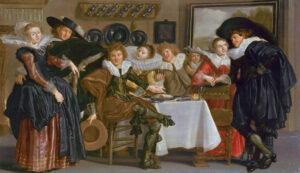 Dirck Hals, Merry Company, 1635 Oil on panel, 11.8 x 20.1 in Mauritshuis, The Hague