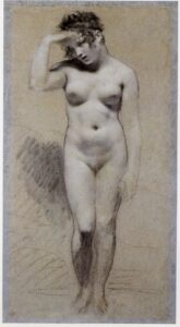 Pierre-Paul Prud'hon, Drawing of Female Nude Charcoal and chalk on paper