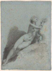 Pierre-Paul Prud'hon, Venus, c 1810 - 1812 Black chalk with white chalk heightening on blue-gray paper, 24 x 17 13/16 in National Gallery of Art, Washington DC