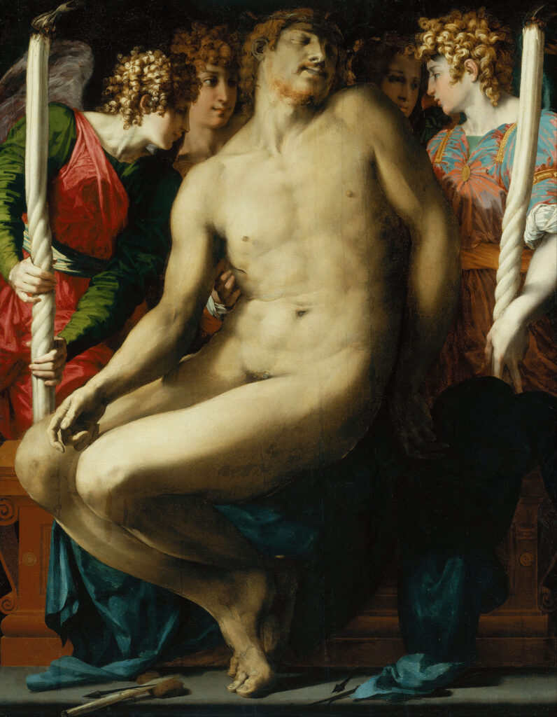 Rosso Fiorentino, The Dead Christ with Angels, c 1524 - 1527 Oil on panel, 52.5 in x 41 in Museum of Fine Arts Boston