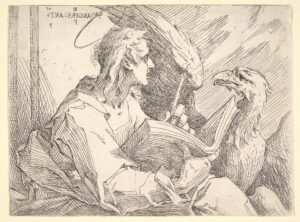 Bartholomeus Spranger, Saint John the Evangelist, c 1596 Etching, 5 15/16 x 8 in Metropolitan Museum of Art, New York