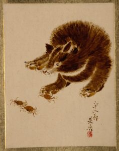 Shibata Zeshin, Bear and Crabs, 1807 - 1868 4.4 x 3.5 in Metropolitan Museum of Art, New York