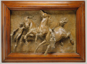 William Morris Hunt, The Horses of Anahita, or 'The Flight of Night,' 1848–1850 Bas relief sculpture Metropolitan Museum of Art, New York