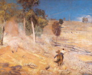 Tom Roberts, A Break Away!, 1891 Oil on canvas, 54.1 x 66.1 in Art Gallery of South Australia, Adelaide