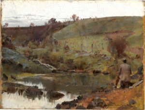 Tom Roberts, A Quiet Day on Darebin Creek, 1885 Oil on wood panel, 10.4 x 13.7 in National Gallery of Australia, Canberra